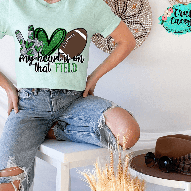 My Heart Is On That Football Field Wildcat -Tee