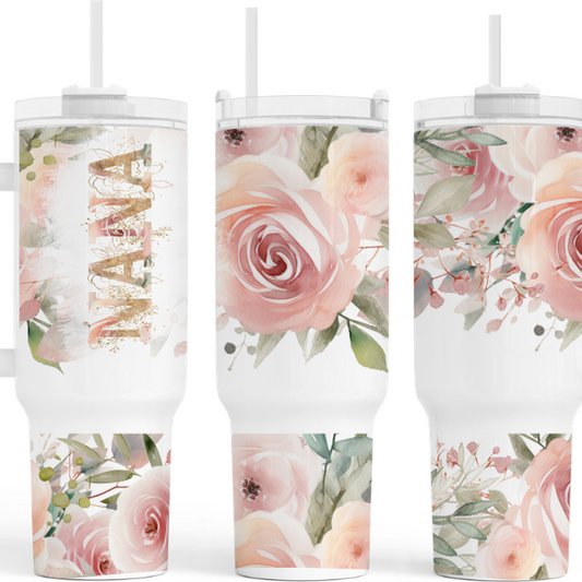 Nana Pink Roses 40 oz. Tumbler