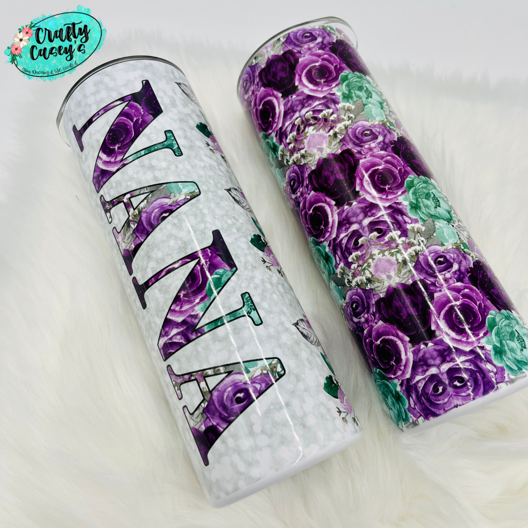Nana Purple Floral Mother's Day Gift -Drink Tumbler