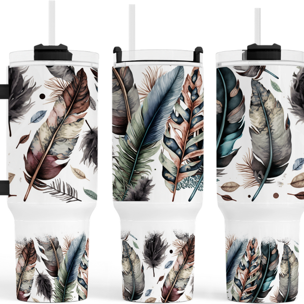 Native Feathers 40 oz. Tumbler