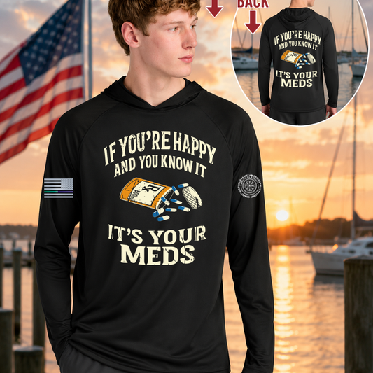 Nautical Salute It’s Your Meds A4 Cooling Performance Long Sleeve Hooded Tee