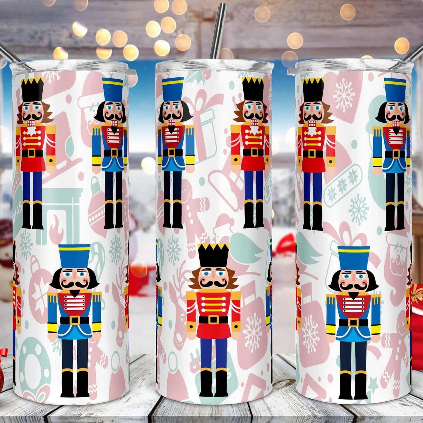 Nutcracker Christmas Drink Tumbler