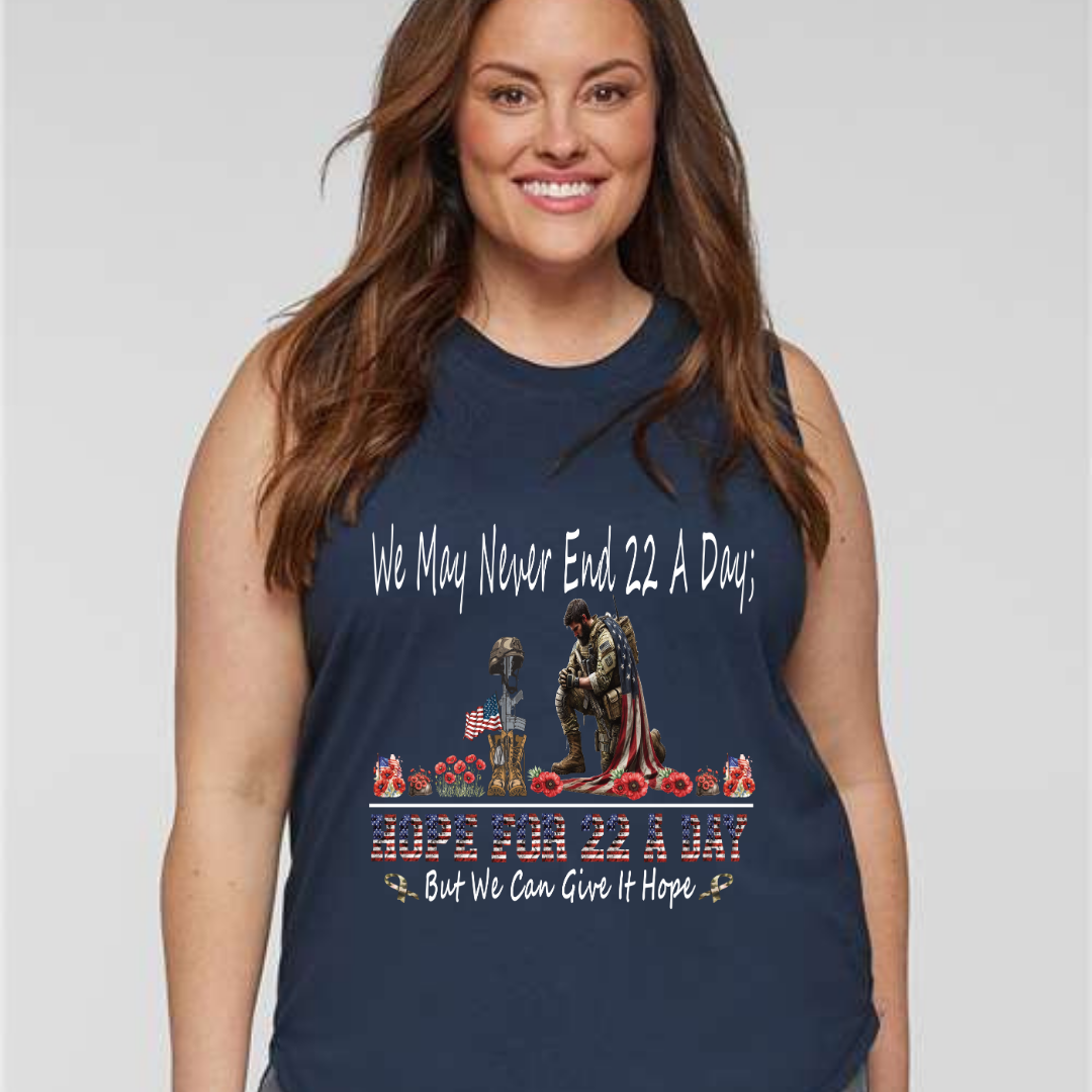 Official- Hope For 22 A Day Tank Tops LAT Apparel Plus Size