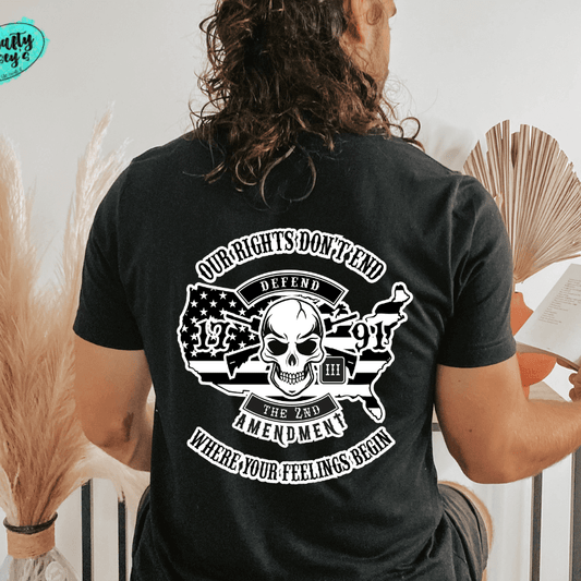 Our Rights Don't End White Print Graphic Shirt by Crafty Casey's