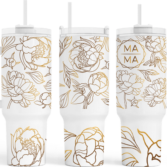 Peone Flower MaMa 40 Oz. Tumber