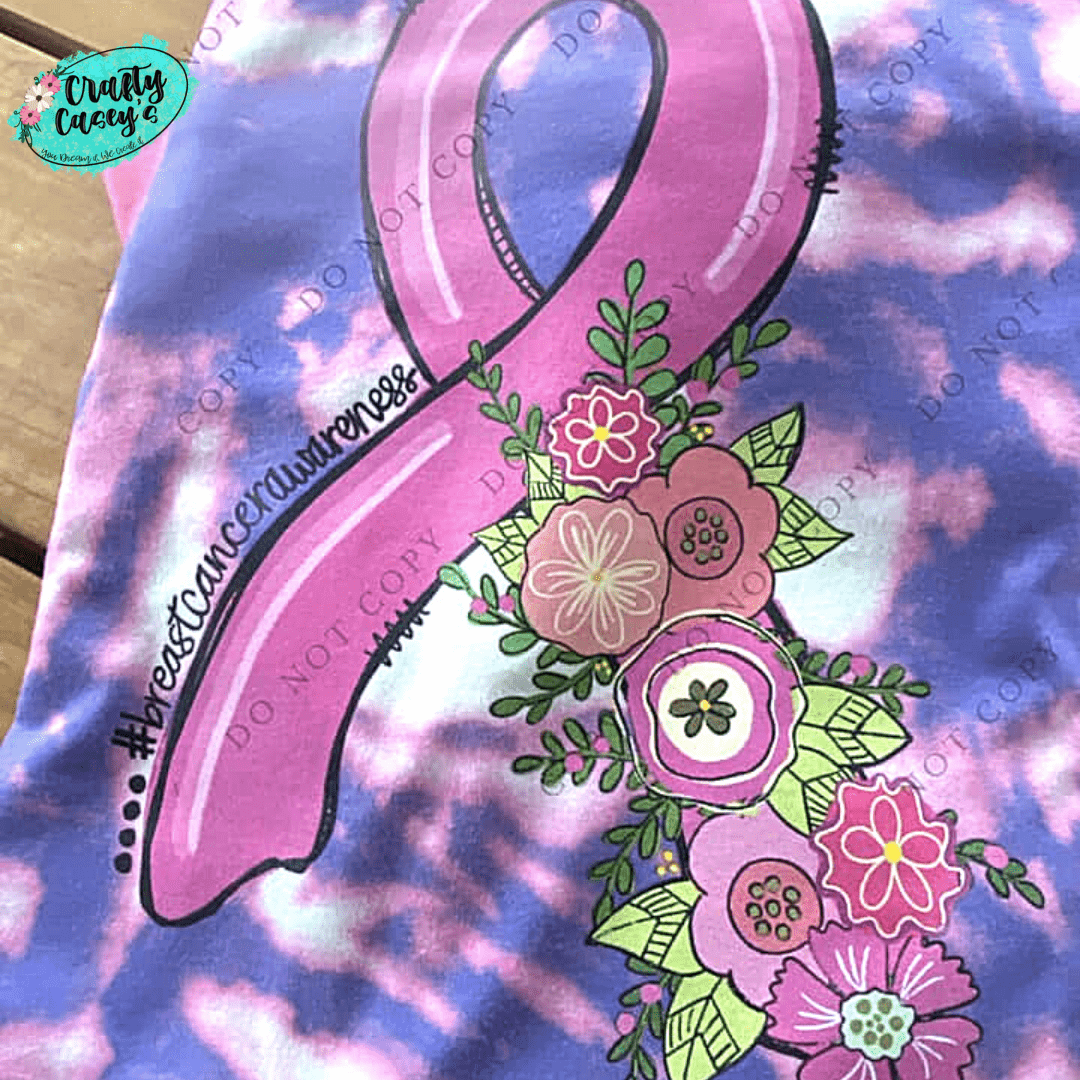 Pink Floral Ribbon Breast Cancer Awareness- Women's Unisex T-shirts