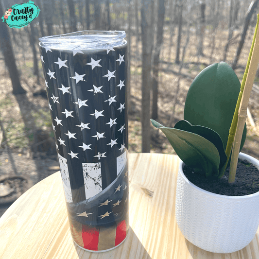 Police Blue Line U.S. Flag Tumbler