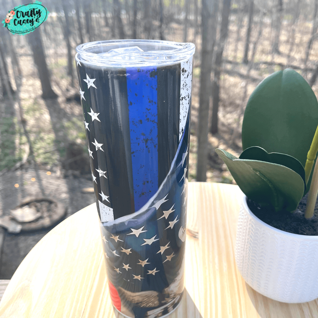 Police Blue Line U.S. Flag Tumbler