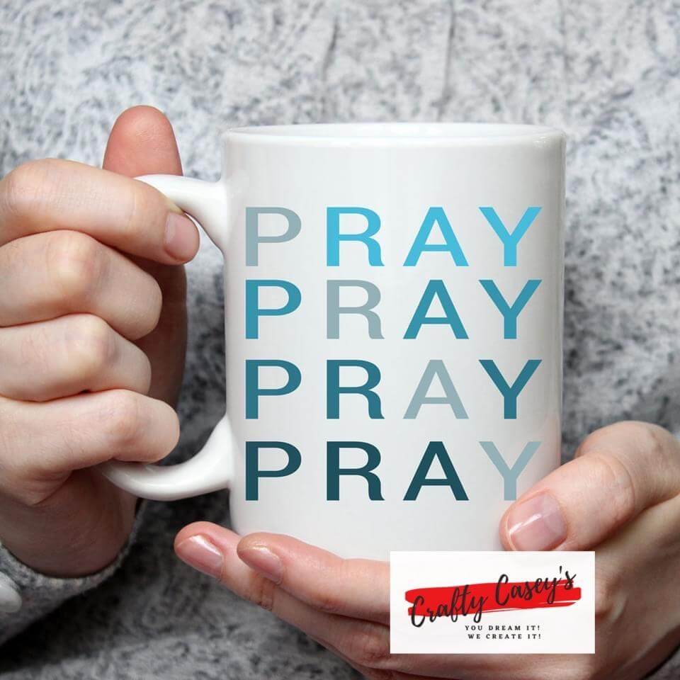 Crafty Casey's Home & Garden > Kitchen & Dining > Tableware > Drinkware > Mugs 11 fl oz. / White Pray Pray Pray-Ceramic-Coffee Mug