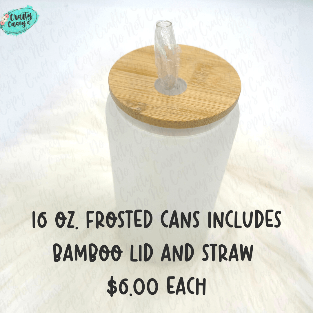 Pre- Order - 16 Oz. Blank Frosted Glass Beer Cans For Sublimation Crafty Casey's