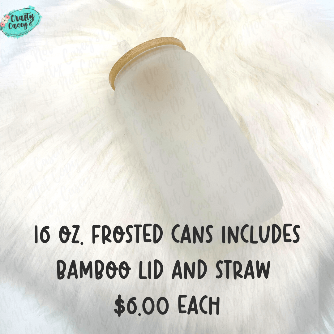 Pre- Order - 16 Oz. Blank Frosted Glass Beer Cans For Sublimation Crafty Casey's