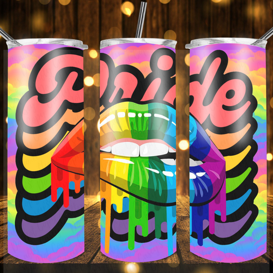 Pride Rainbow Lips LBGTQ -Drink Tumbler