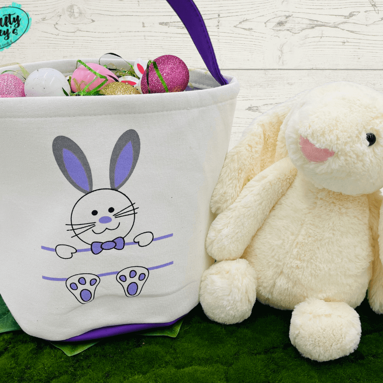 Purple Split Easter Bunny-Easter Basket-Personalized-Embroidered