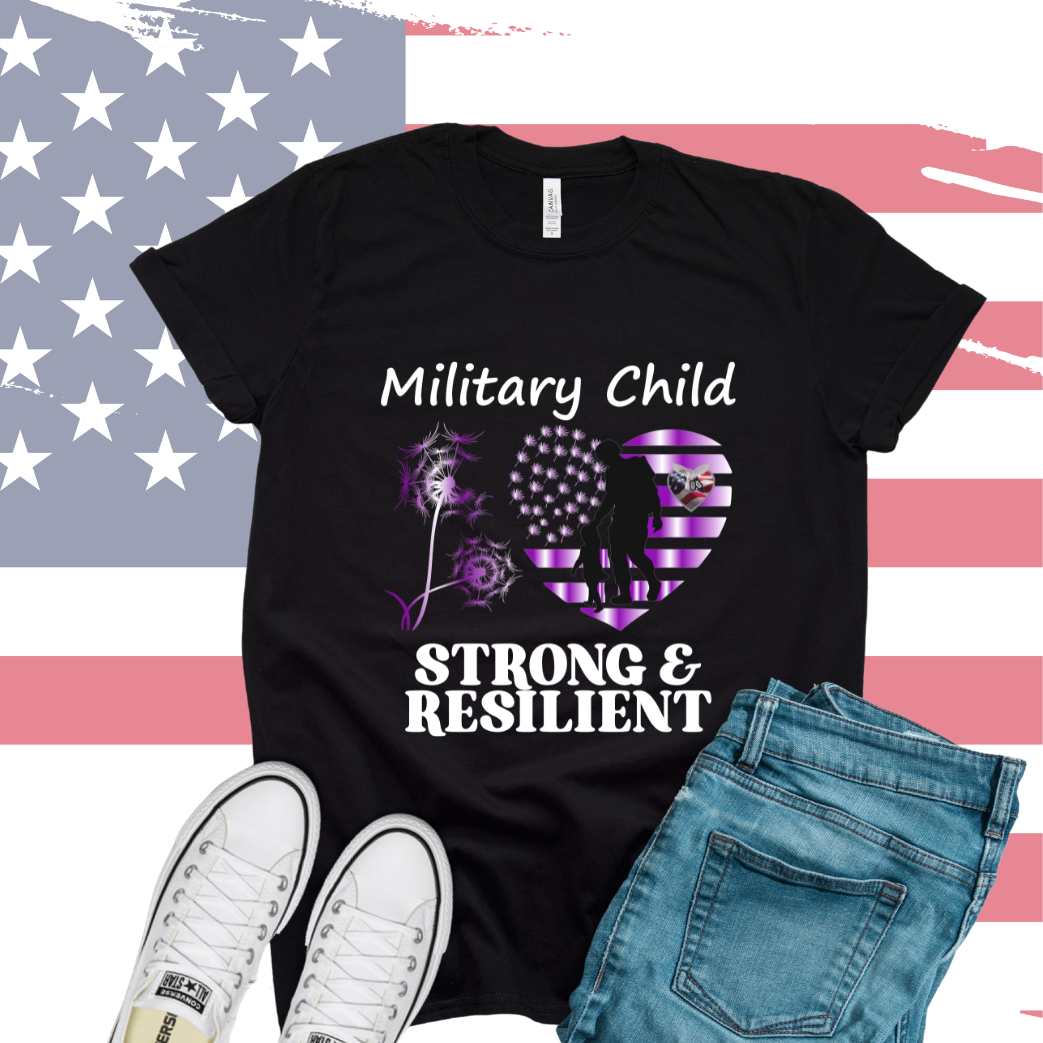 Purple Up Heart Flag Military Child Hope For 22 A Day Youth & Adult Tee