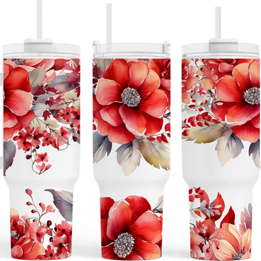 Red Poppy Flowers 40 oz. Tumbler