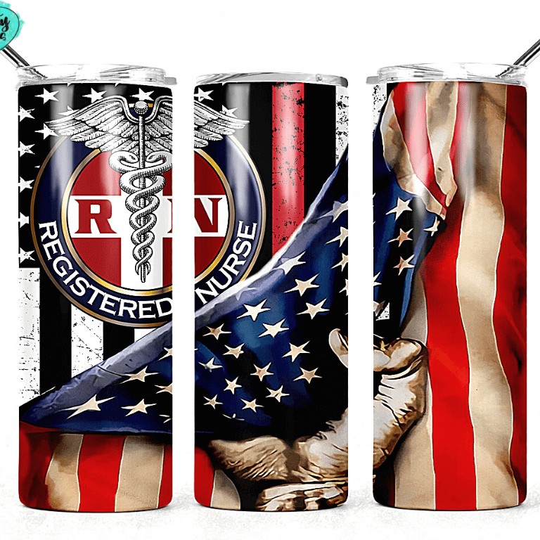 Regestered Nurse U.S. Flag Tumbler