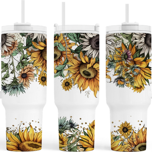 Retro Sunflowers 40 oz. Tumbler