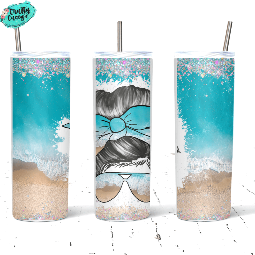Sandy Ocean Beach Mom Bunn Life- Summer Tumbler