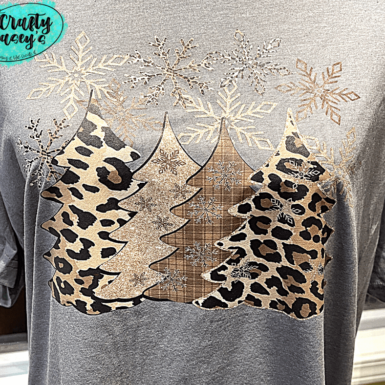 Snowflakes & Leopard Christmas Tree's Tee