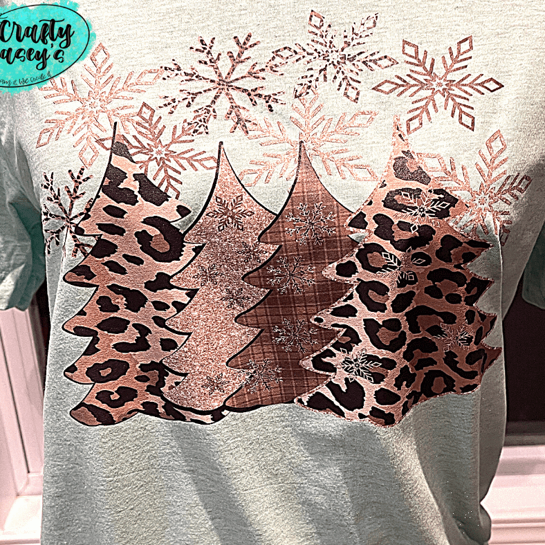 Snowflakes & Leopard Christmas Tree's Tee