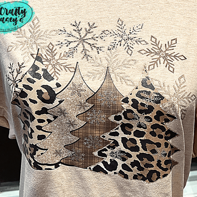 Snowflakes & Leopard Christmas Tree's Tee