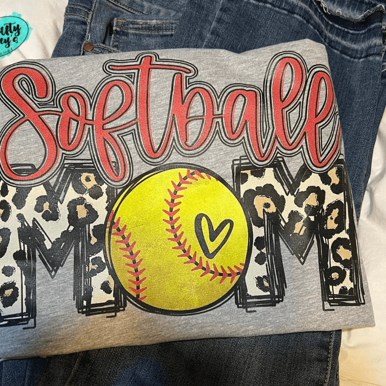 Softball Mom Softball Game Leopard - Unisex Tee Crafty Casey's