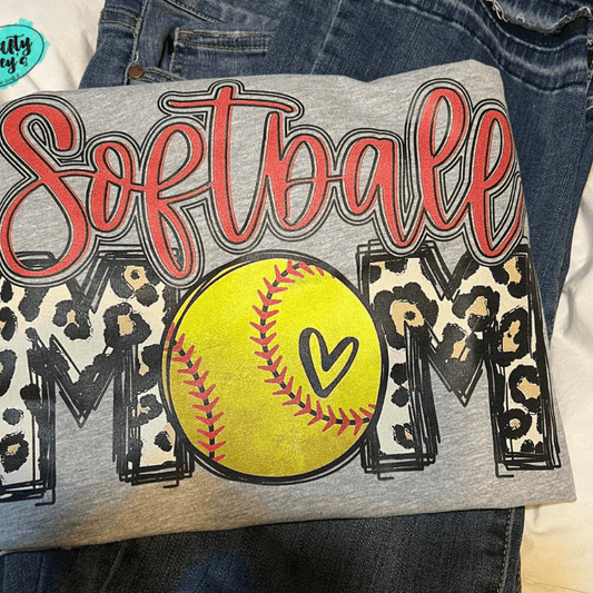 Softball Mom Softball Game Leopard - Unisex Tee