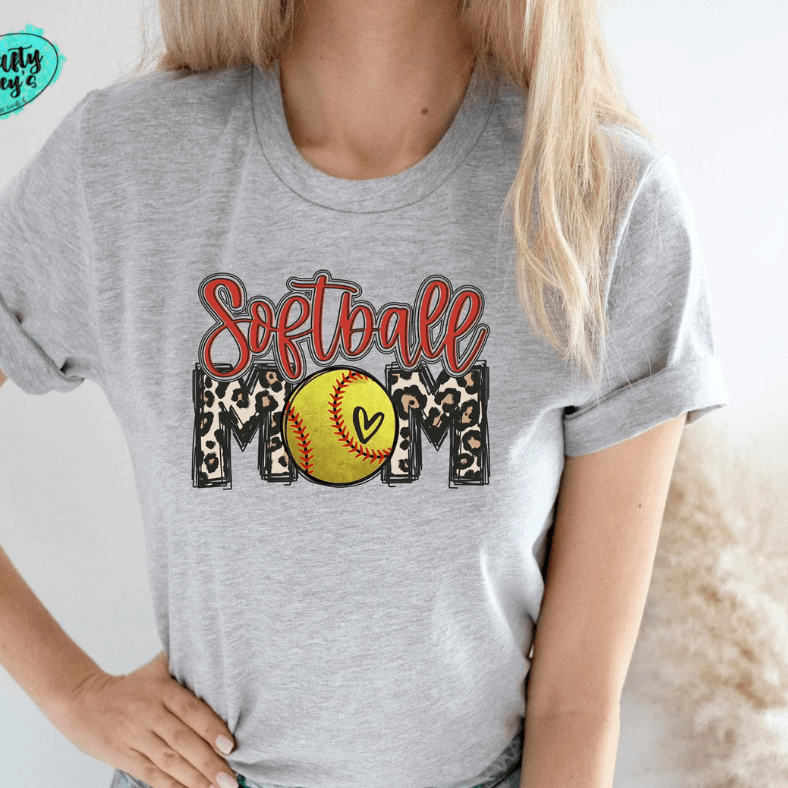 Softball Mom Softball Game Leopard - Unisex Tee Crafty Casey's