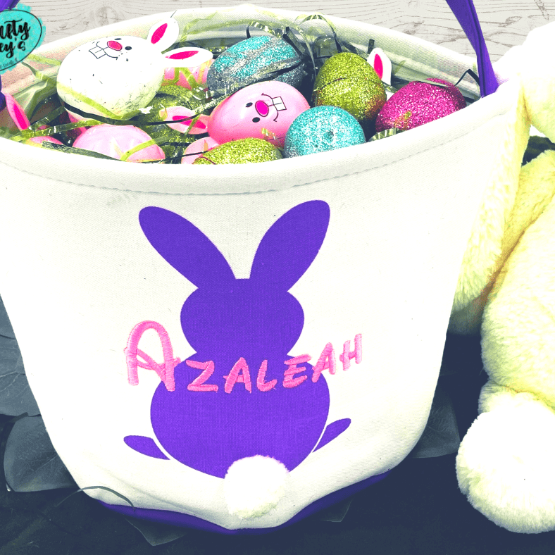 Solid Purple Easter Bunny Baskets-Personalized-Embroidered