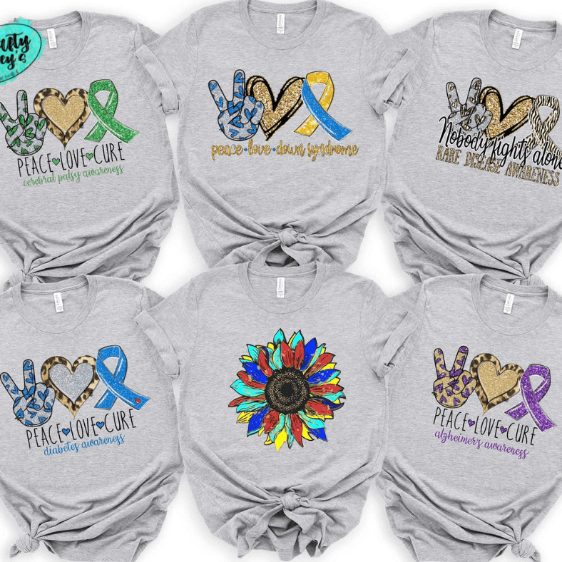 Sunflower April Autism Awareness -Unisex T-shirts