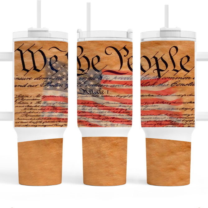 We The People Wood Flag 40 oz. Tumbler