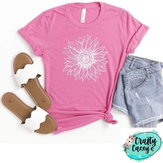 White & Black Sunflower- Tie Dye - Retro-Unisex T-shirt