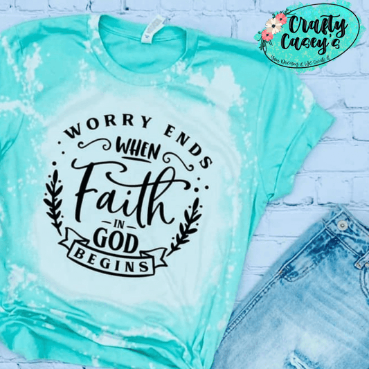 Worry Ends When Faith In God Begins Vintage-Spiritual T-shirts