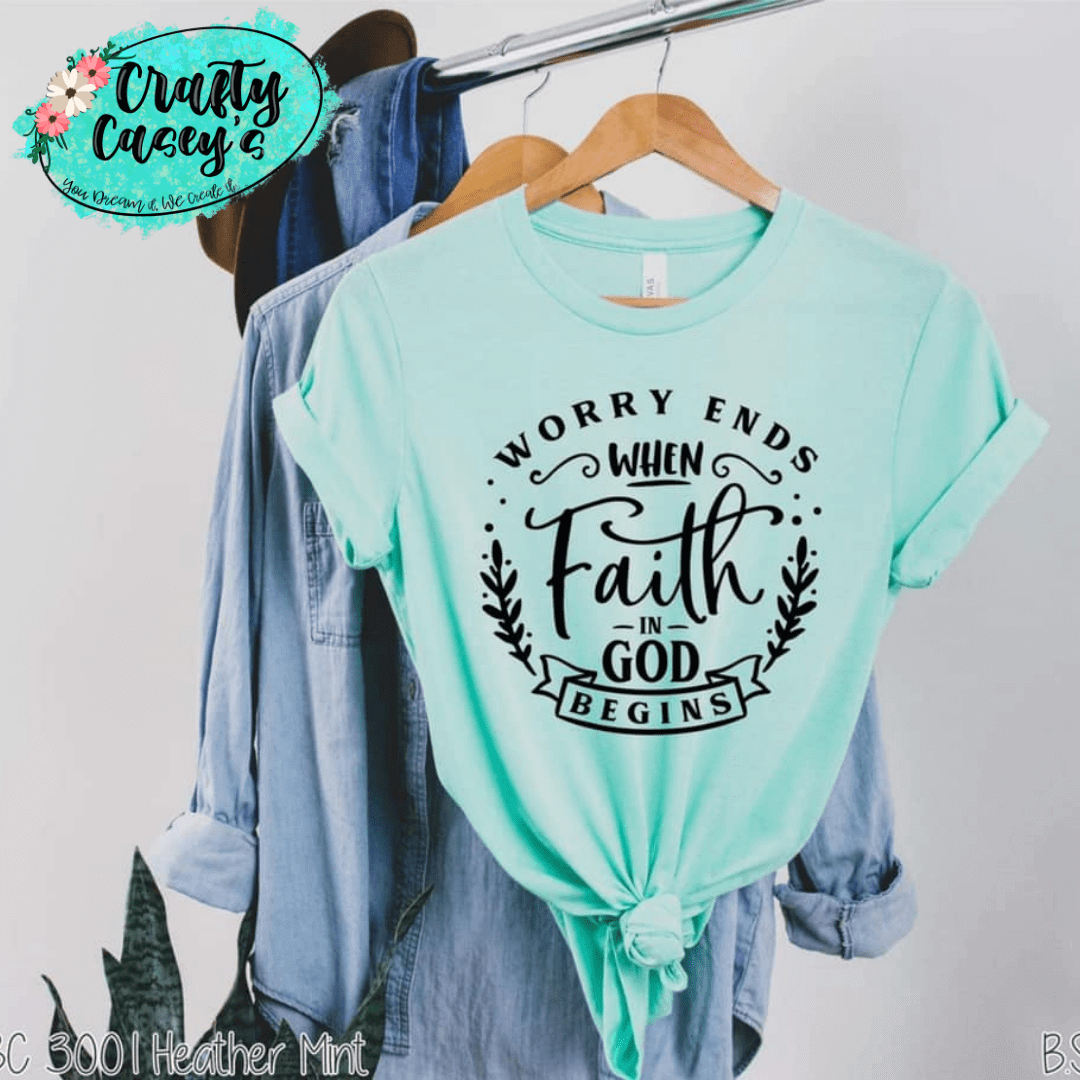 Worry Ends When Faith In God Begins Vintage-Spiritual T-shirts