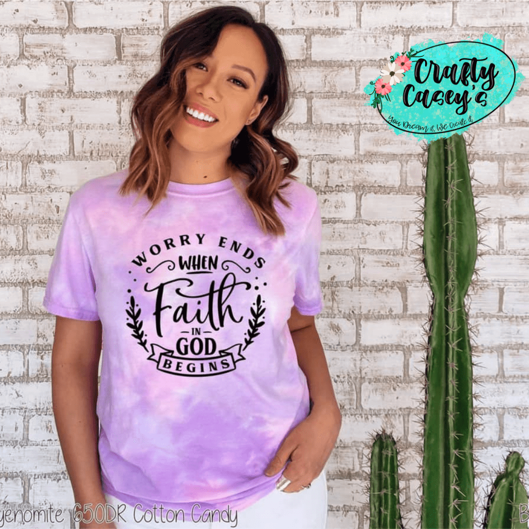 Worry Ends When Faith In God Begins Vintage Spiritual T shirts