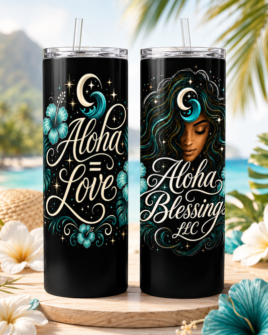Aloha = Love Skinny Tumbler