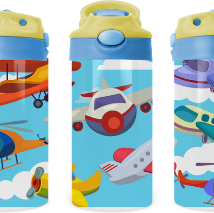 Airplane Kids 12 oz Water Bottle Flip Top