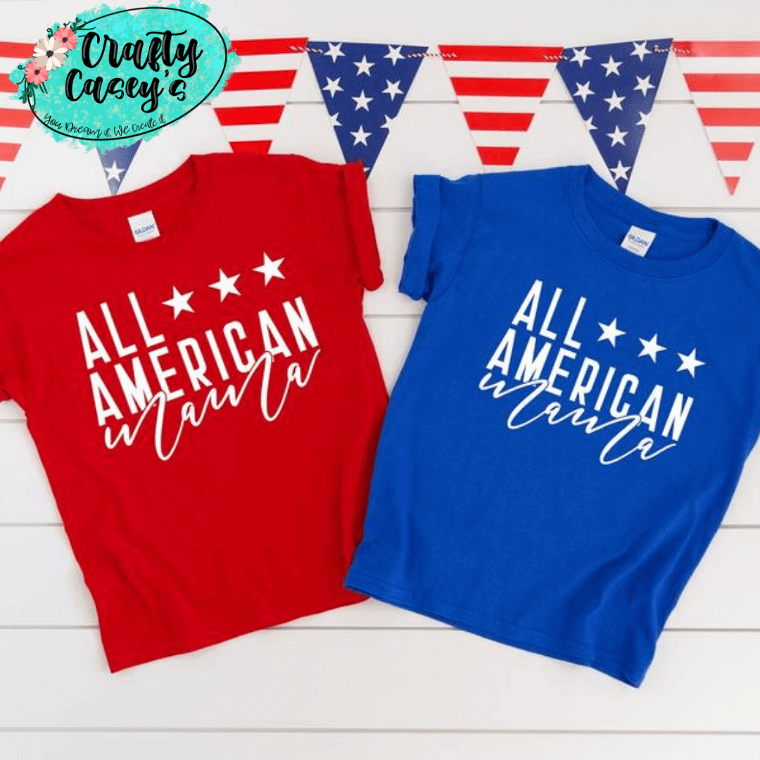 All American Mama - Patriotic USA- T-shirt