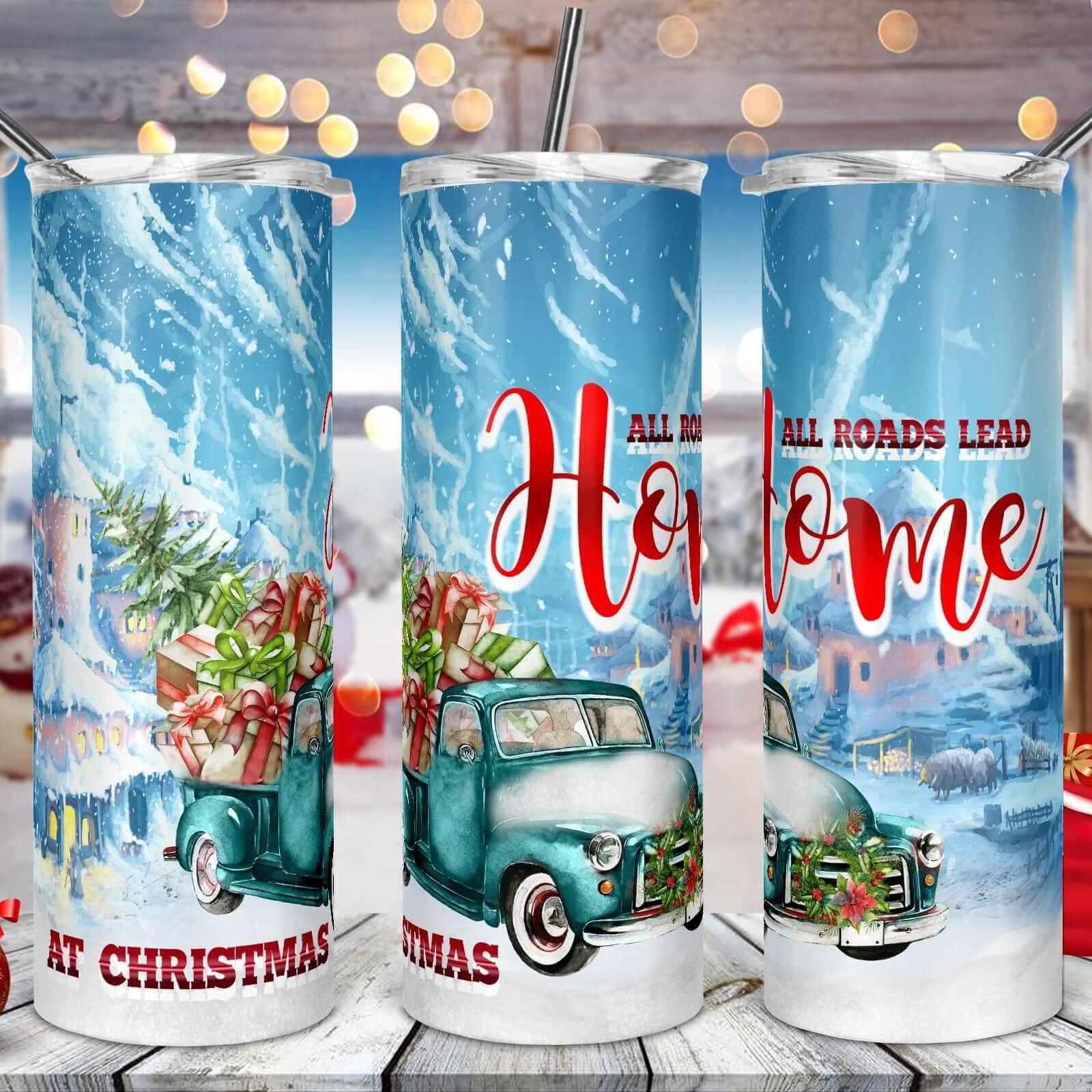 All Roads Lead To Christmas Drink Tumbler Crafty Casey's