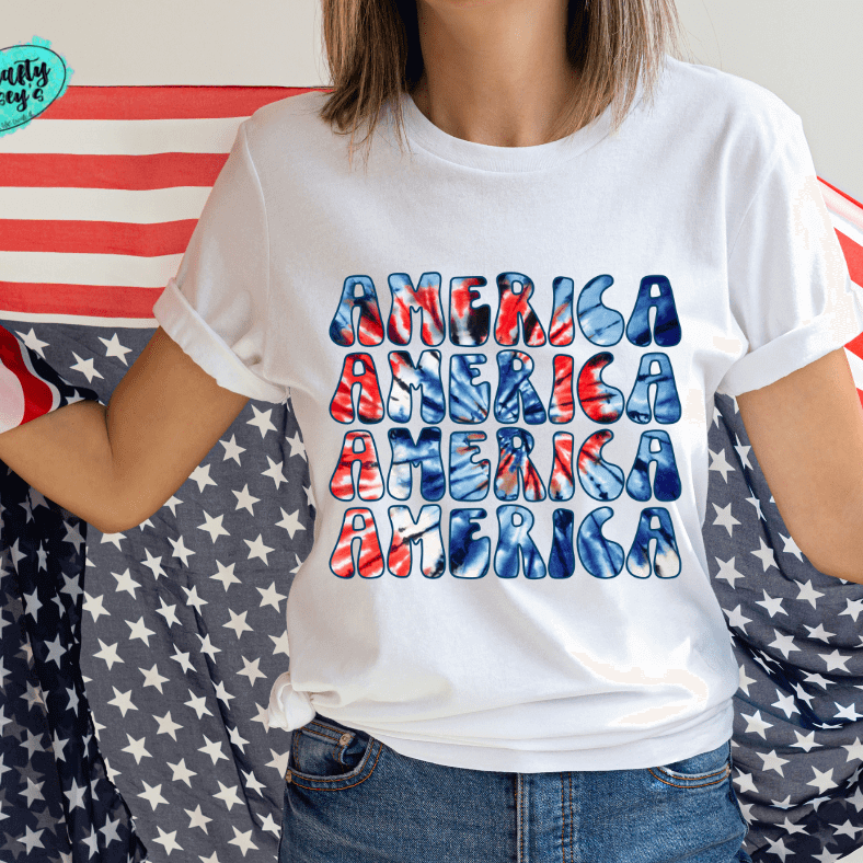 America Tie Dye Retro Patriotic T-shirt