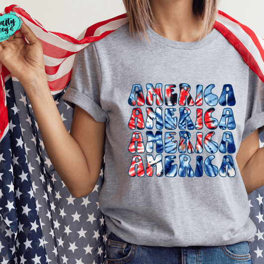 America Tie Dye Retro Patriotic T-shirt