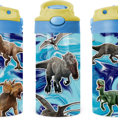 Animated Dino Kids 12 oz Water Bottle Flip Top