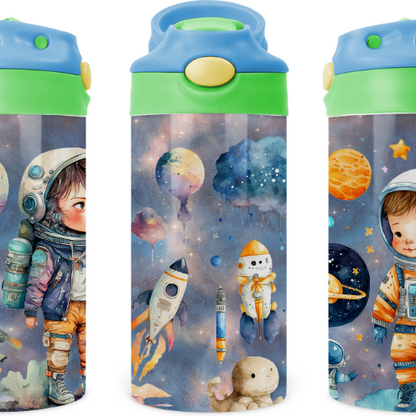 Astronaut Space Kids 12 oz Water Bottle Flip Top