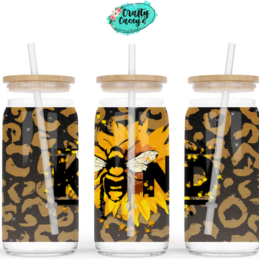 BEE Kind Leopard Beer Can Glasses
