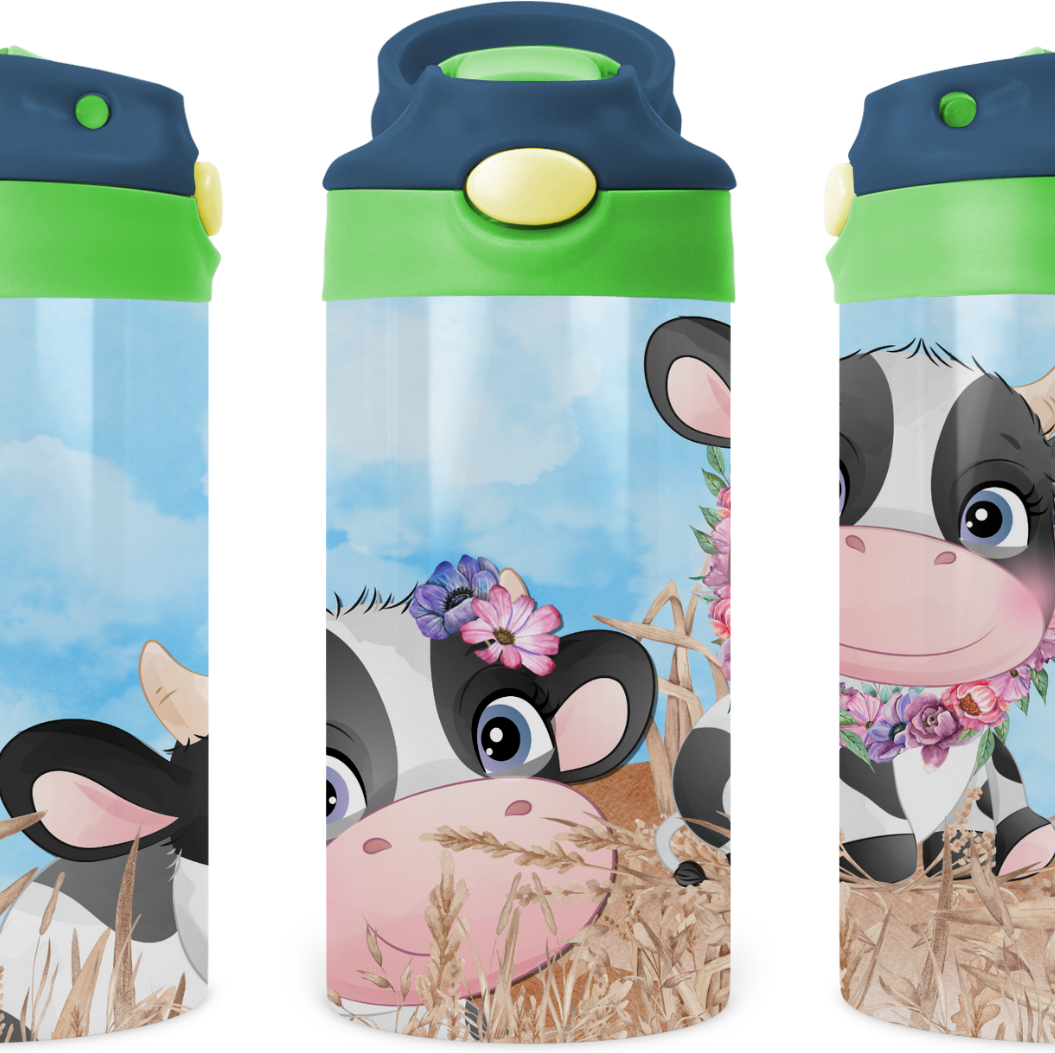 Baby Cows On The Farm Kids 12 oz Water Bottle Flip Top – Crafty Casey's