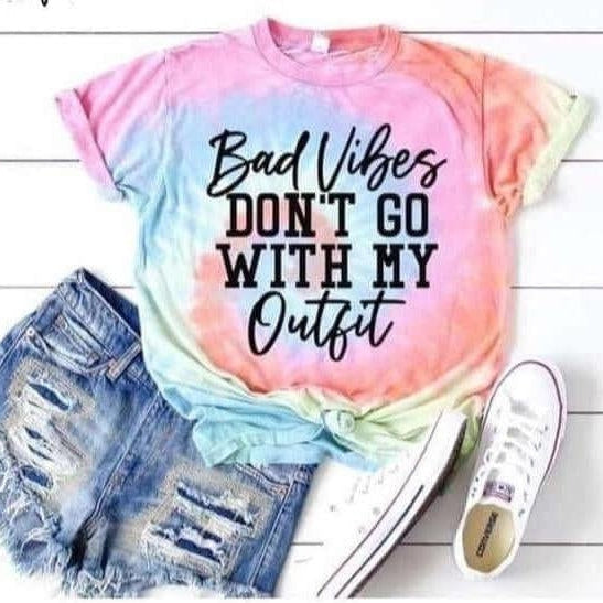 Bad Vibes Don't Go With My Outfit - Unisex- t-shirt Crafty Casey's