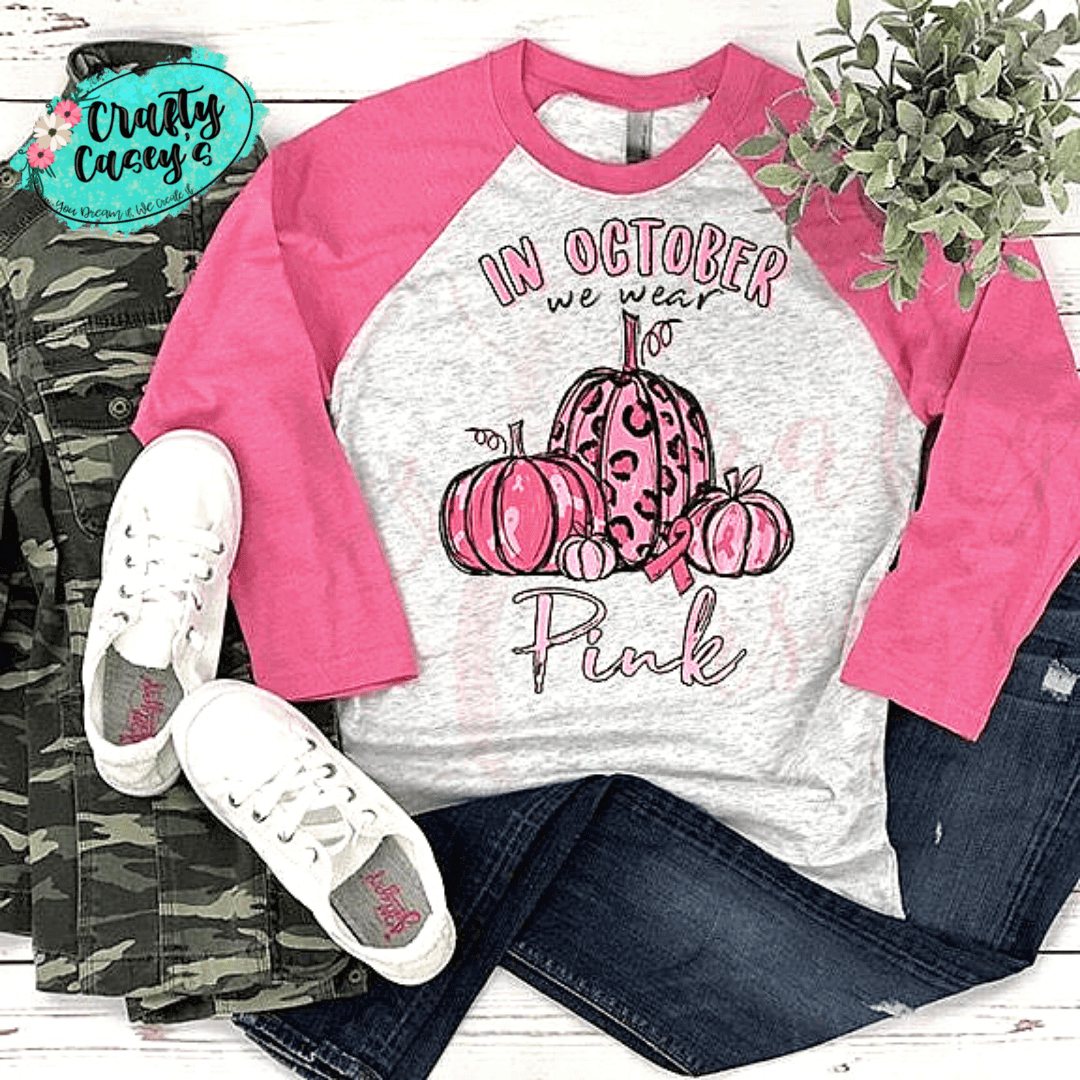 Breast Cancer Awareness Raglan Shirt awareness apparel design by Crafty Casey's