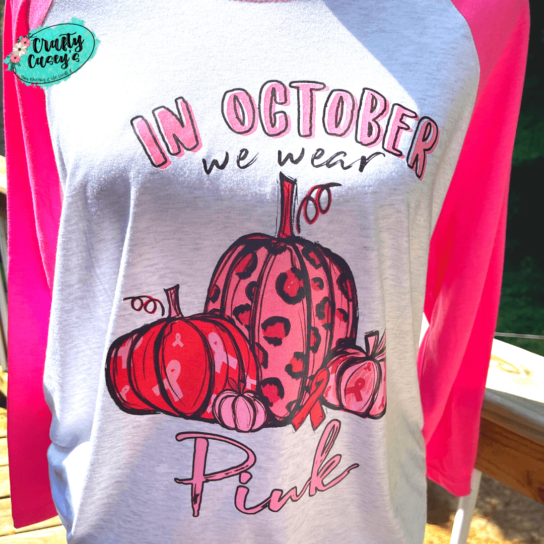 Breast Cancer Awareness Raglan Shirt awareness apparel design by Crafty Casey's