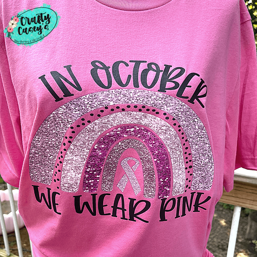 Breast Cancer Pink Ribbon Graphic Shirt awareness apparel design by Crafty Casey's