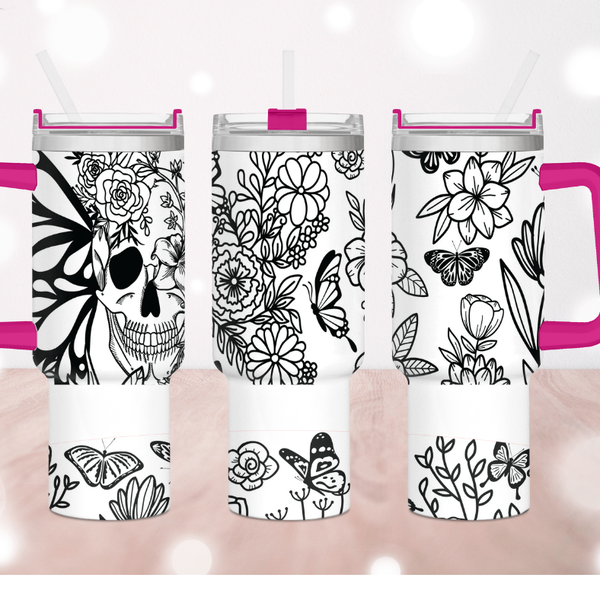 Butterfly Candy Skull 40 oz. Tumbler
